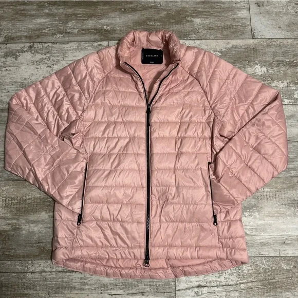 Everlane The Renew Lightweight Puffer Pink Jacket - Picture 3 of 16